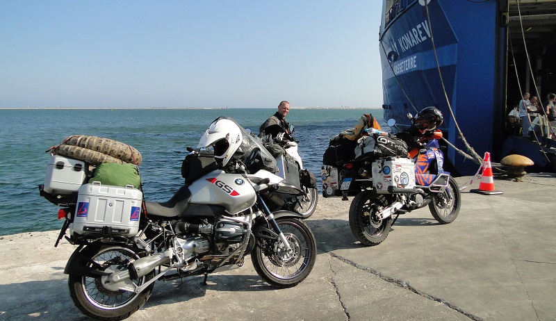 Ferry crossing with motorbikes