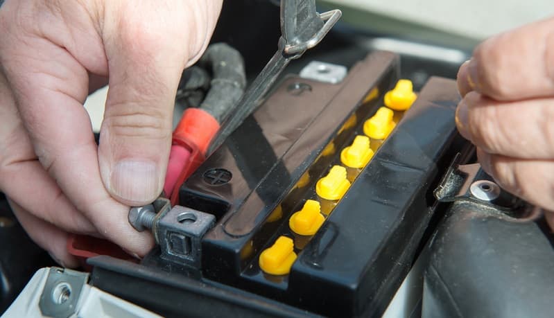 Replacing motorbike battery