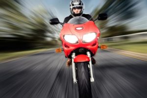 motorbike moving at speed
