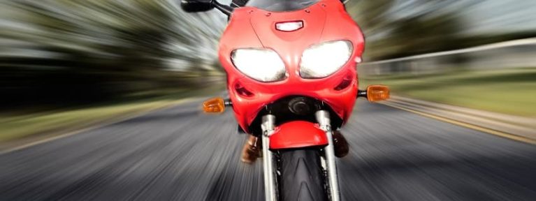 motorbike moving at speed
