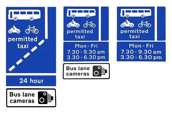 bus lane street sign