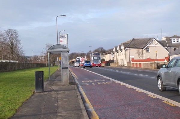 Bus lane in Edinburgh