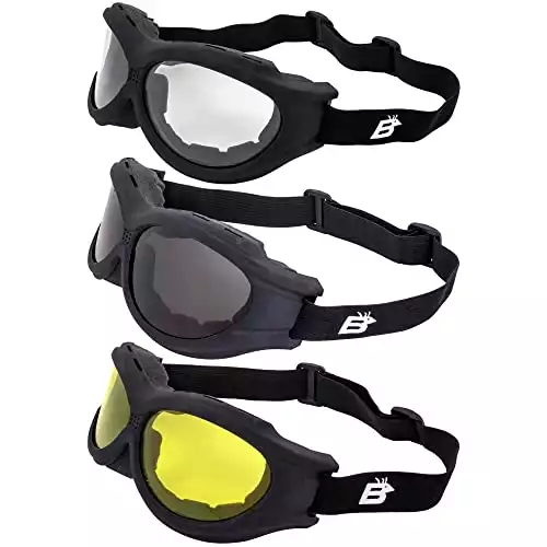 Birdz 3 Pairs Buzzard Motorcycle Goggles